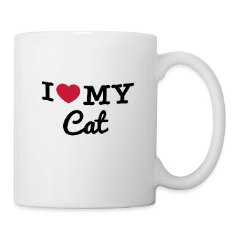 I LOVE MY CAT - J'aime mon chat - Cat - Chat- Gift - Mug - white - Right
