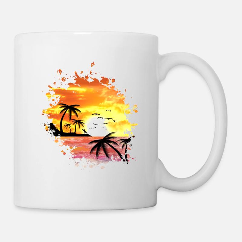 SUNSET, vacation, beach, sunset, sun - Mug - white