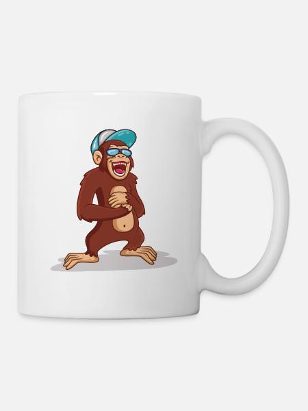 Schimpansen sind zum Lachen - Tasse - Weiß