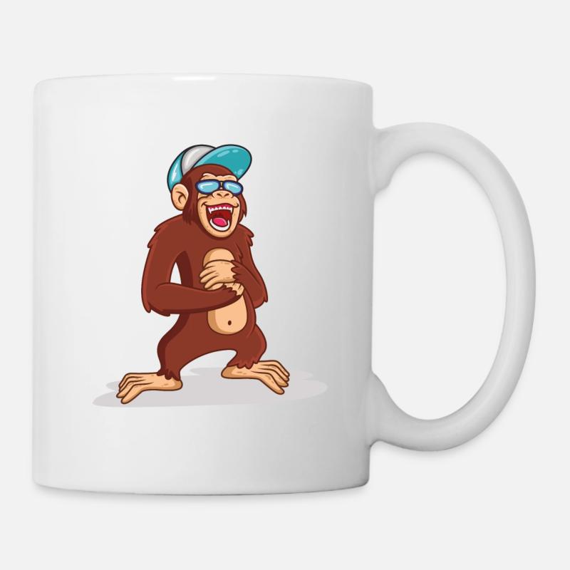 Schimpansen sind zum Lachen - Tasse - Weiß