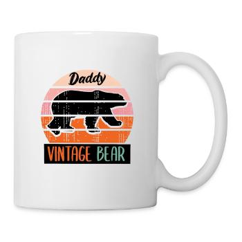 Papa Vintage Bär, Papa Bär - Tasse - Weiß - Rechts