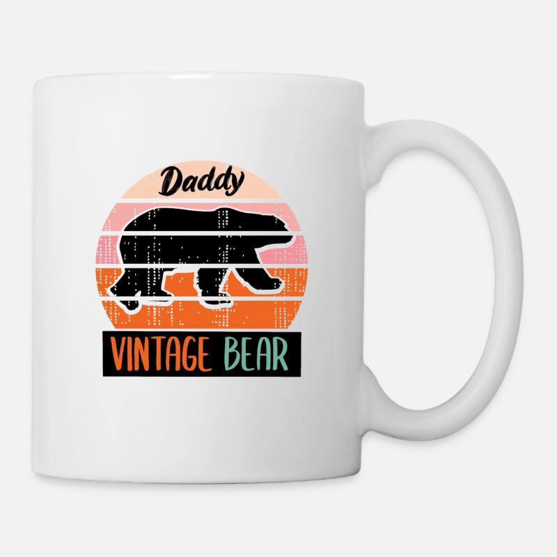 Daddy Vintage Bear, Papa Bear - Mug blanc - blanc
