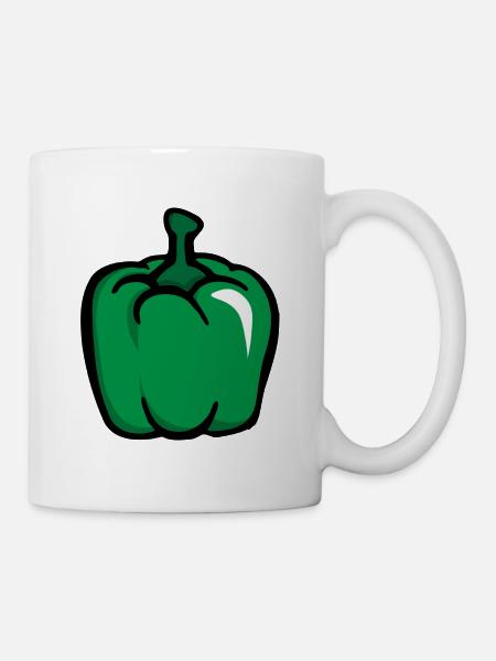 Grüne Paprika green pepper paprica - Tasse - Weiß