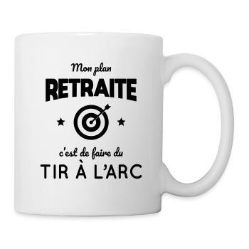 Mon plan retraite c'est de faire du tir à l'arc - Mug blanc - blanc - Droite