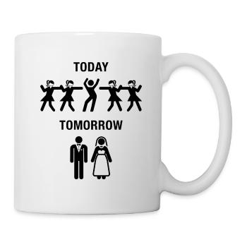 Heute Junggesellenabschied Morgen Verheiratet - Tasse - Weiß - Rechts