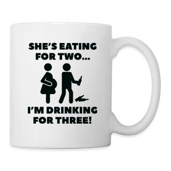 Sie isst für zwei, ich trinke für drei - Tasse - Weiß - Rechts