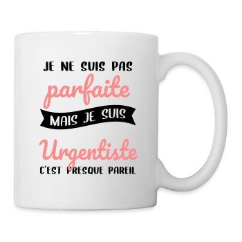 Je ne suis pas parfaite mais je suis urgentiste - Mug blanc - blanc - Droite