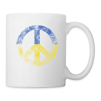 Peace sign Ukraine Stand for Ukraine Geschenk - Tasse - Weiß - Rechts