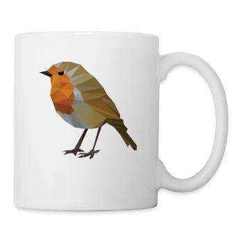 Rotkehlchen Polygonal Vogelkunde - Tasse - Weiß - Rechts