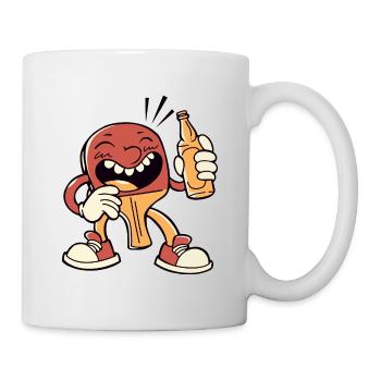 Tischtennisschläger mit Bierflasche Bier spielt - Tasse - Weiß - Rechts