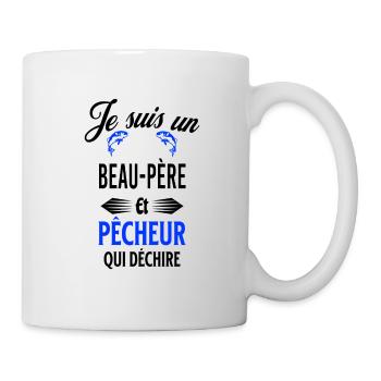 je suis pêcheur qui déchire et beau-père - Mug blanc - blanc - Droite