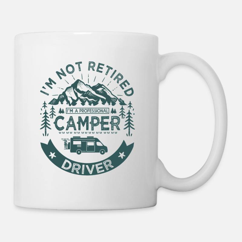 I am not retired camper driver papy Camping car - Mug blanc - blanc