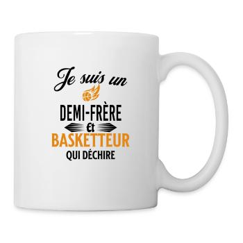 je suis basketteur qui déchire et demi-frère - Mug blanc - blanc - Droite