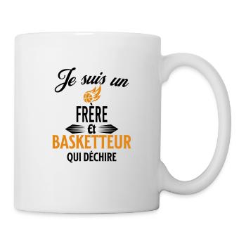 je suis basketteur qui déchire et frère - Mug blanc - blanc - Droite