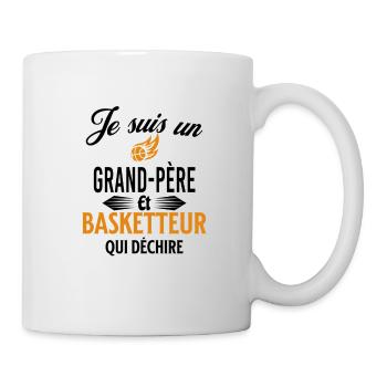 je suis basketteur qui déchire et grand-père - Mug blanc - blanc - Droite