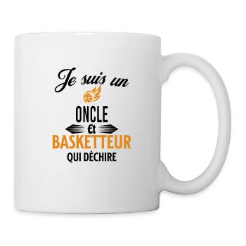 je suis basketteur qui déchire et oncle - Mug blanc - blanc - Droite