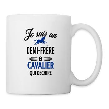 je suis cavalier qui déchire et demi-frère - Mug blanc - blanc - Droite