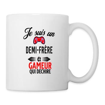 je suis gameur qui déchire et demi-frère - Mug blanc - blanc - Droite