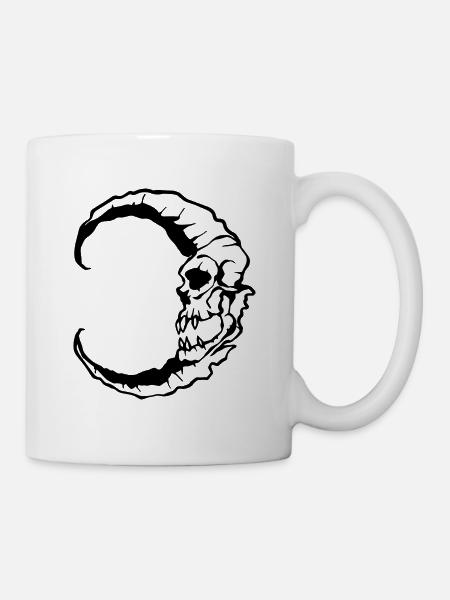 Mondschädel Halloween - Tasse - Weiß