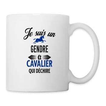 je suis cavalier qui déchire et gendre - Mug blanc - blanc - Droite