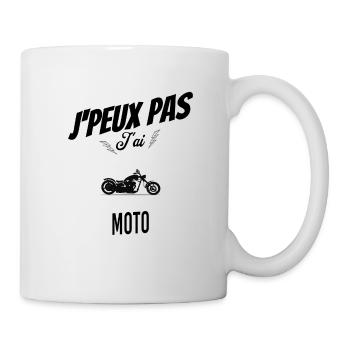 J'peux pas j'ai moto - Mug blanc - blanc - Droite
