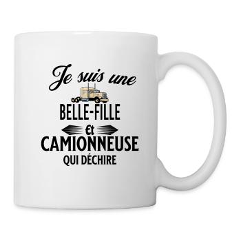 je suis camionneuse qui déchire et belle-fille - Mug blanc - blanc - Droite