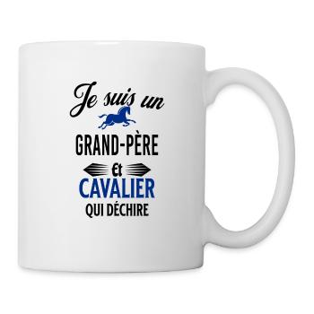 je suis cavalier qui déchire et grand-père - Mug blanc - blanc - Droite