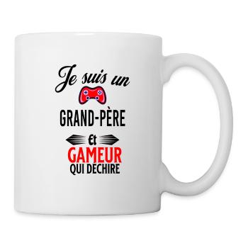 je suis gameur qui déchire et grand-père - Mug blanc - blanc - Droite