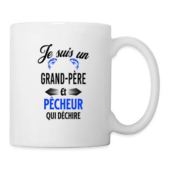 je suis pêcheur qui déchire et grand-père - Mug blanc - blanc - Droite