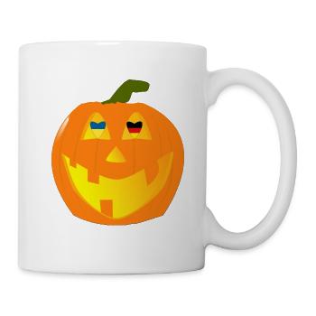 Ukrainer Halloween Ukraine-deutsch Kürbis Geschenk - Tasse - Weiß - Rechts
