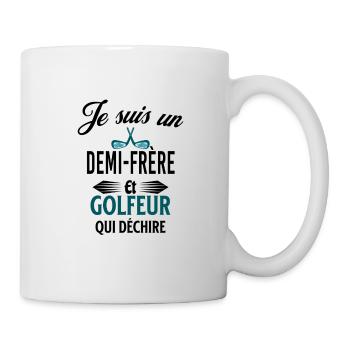je suis golfeur qui déchire et demi-frère - Mug blanc - blanc - Droite
