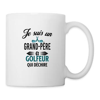 je suis golfeur qui déchire et grand-père - Mug blanc - blanc - Droite