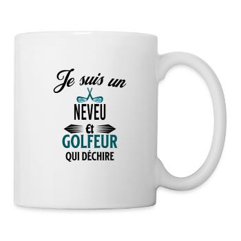 je suis golfeur qui déchire et neveu - Mug blanc - blanc - Droite