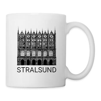 Rathaus Stralsund / Backsteingotik - Tasse - Weiß - Rechts
