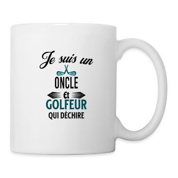 je suis golfeur qui déchire et oncle - Mug blanc - blanc - Droite
