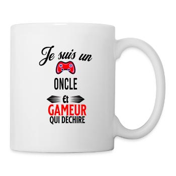 je suis gameur qui déchire et oncle - Mug blanc - blanc - Droite