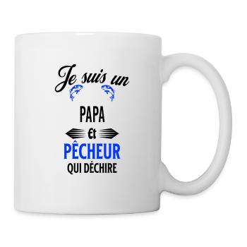 je suis pêcheur qui déchire et papa - Mug blanc - blanc - Droite