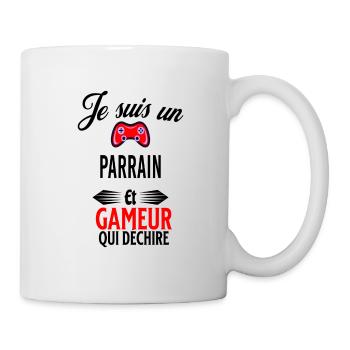 je suis gameur qui déchire et parrain - Mug blanc - blanc - Droite