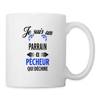 je suis pêcheur qui déchire et parrain - Mug blanc - blanc - Droite