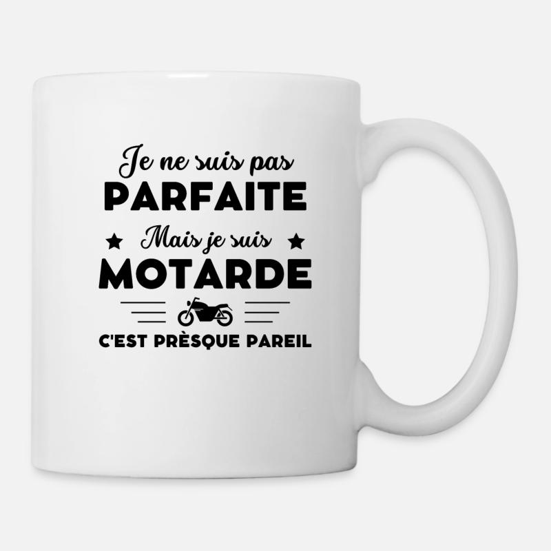 je ne suis pas parfaite motarde humour - Mug blanc - blanc
