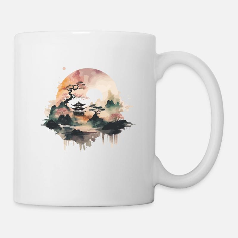 Temple de l’aquarelle - Mug blanc - blanc