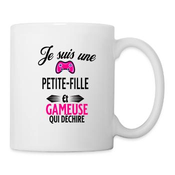 je suis gameuse qui déchire et petite-fille - Mug blanc - blanc - Droite