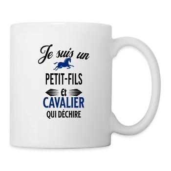 je suis cavalier qui déchire et petit-fils - Mug blanc - blanc - Droite