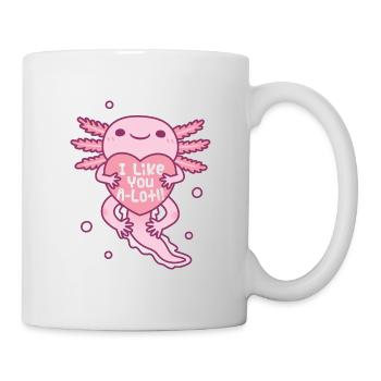 Süßer Axolotl Ich mag dich ALotl Lustiges Liebeswortspiel - Tasse - Weiß - Rechts