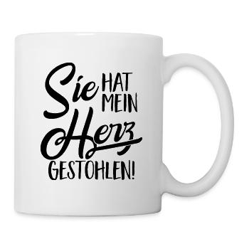 Sie hat mein herz gestohlen - Valentinstag Partner - Tasse - Weiß - Rechts
