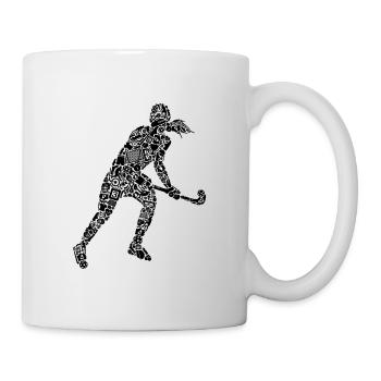Symboles des joueurs de hockey Filles Enfants Hockey sur gazon - Mug blanc - blanc - Droite