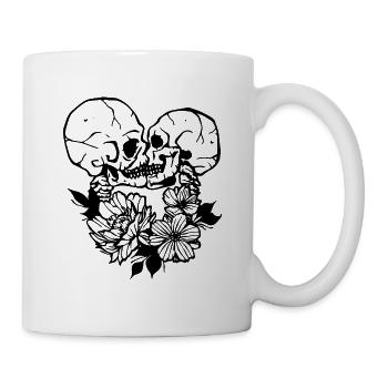 Skulls in love - Mug - white - Right