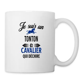 je suis cavalier qui déchire et tonton - Mug blanc - blanc - Droite
