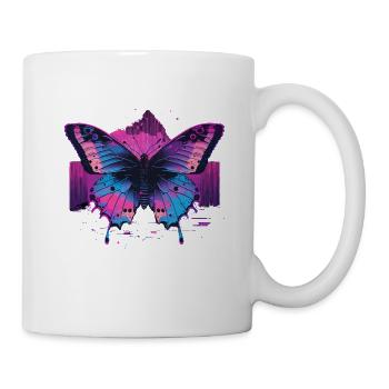 Vaporwave Papillon Esthétique - Mug blanc - blanc - Droite