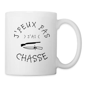 Je peux pas j'ai chasse - Mug blanc - blanc - Droite